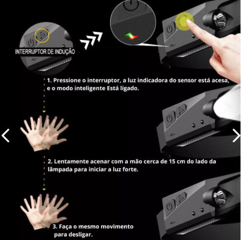 ⚡🔦 Linterna Frontal con Sensor – Potencia Total
